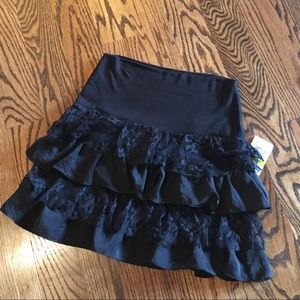 NWT Weston Wear black lace tiered skirt
